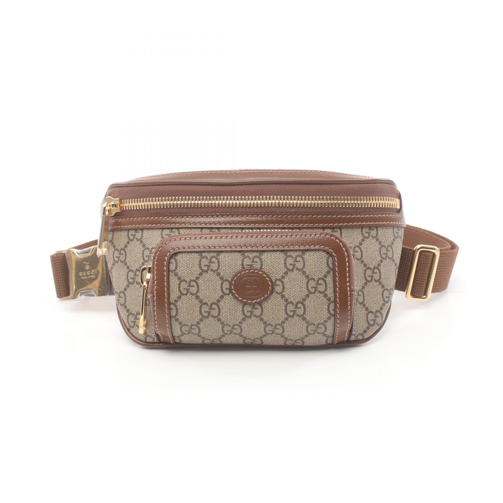 Gucci Interlocking G Belt Bag PVC Canvas Leather