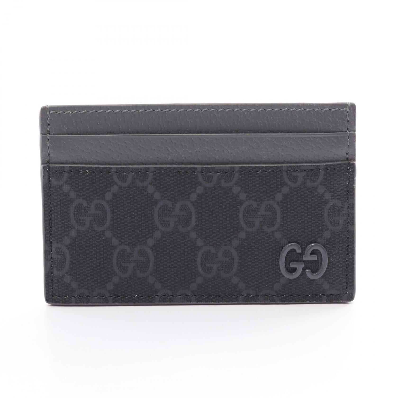 Gucci GG Supreme Card Case Leather Black/Grey