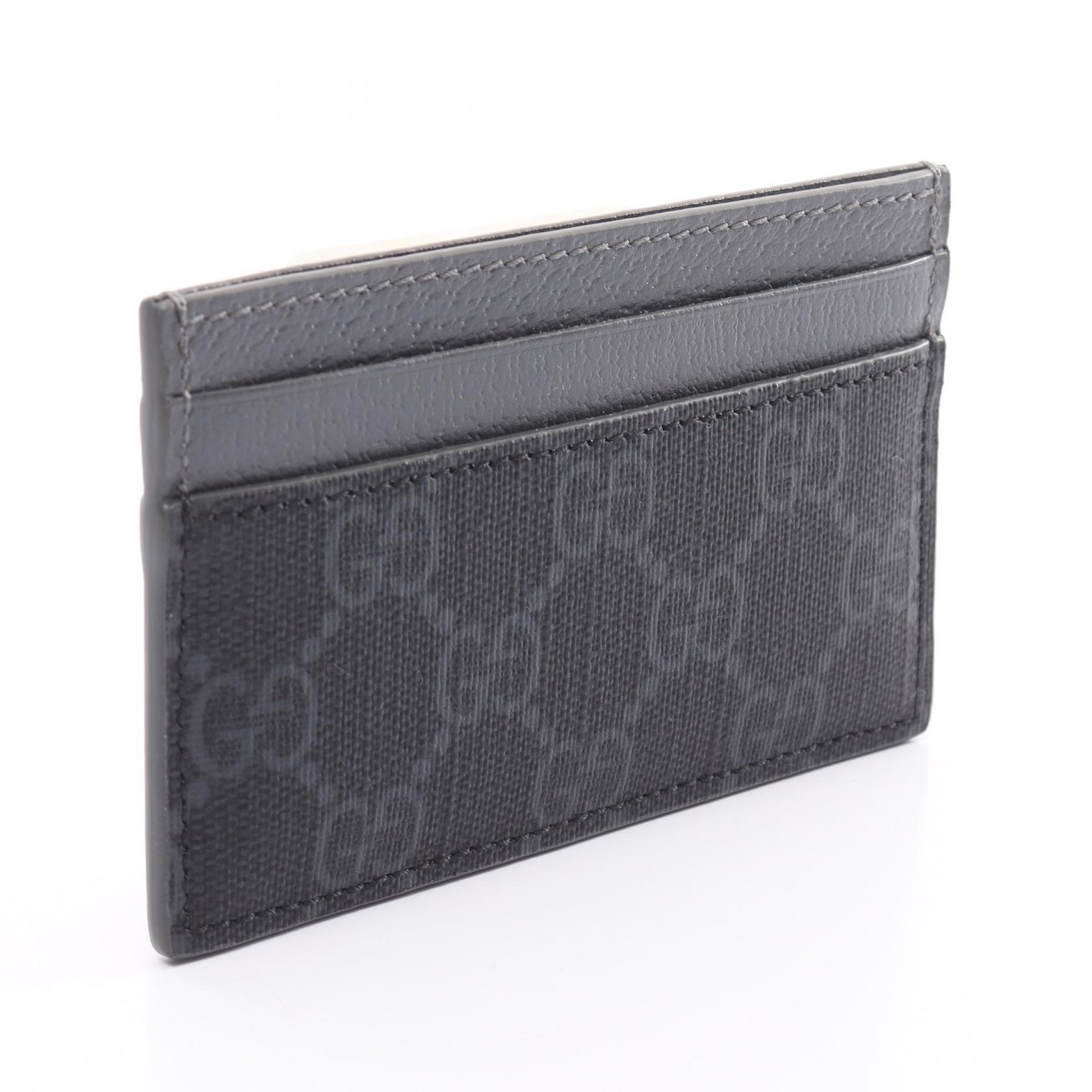 Gucci GG Supreme Card Case Leather Black/Grey