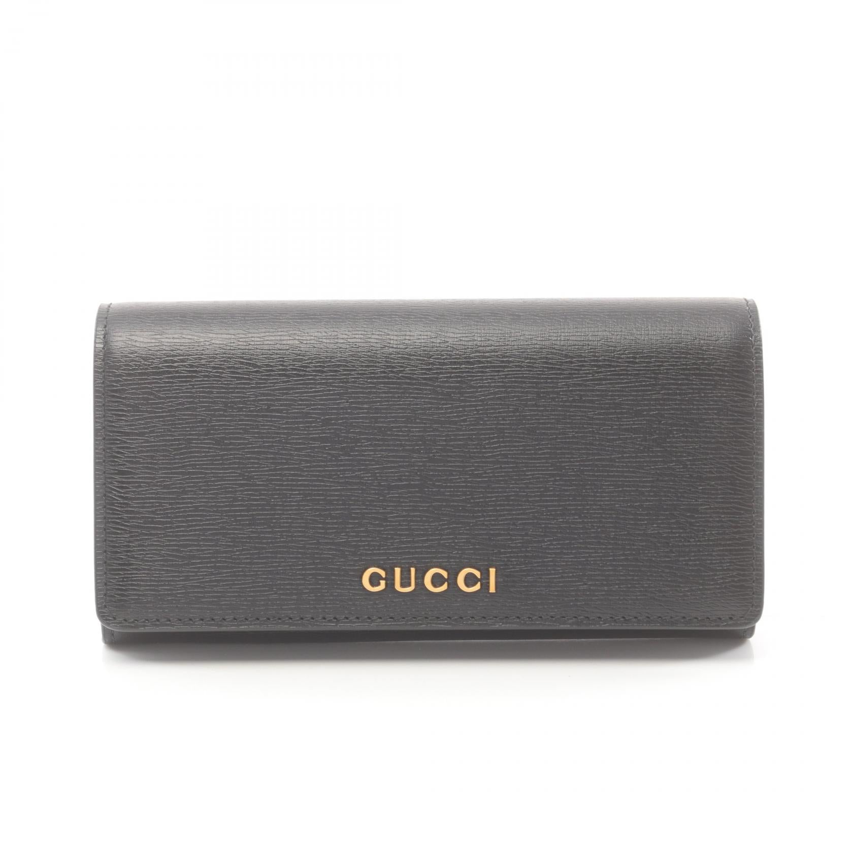 Gucci Leather Script Bifold Wallet Black