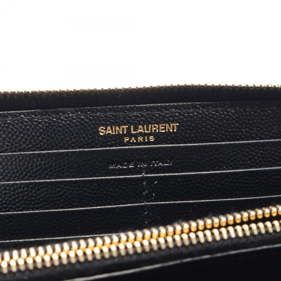 Yves Saint Laurent Leather YSL Logo Wallet Black