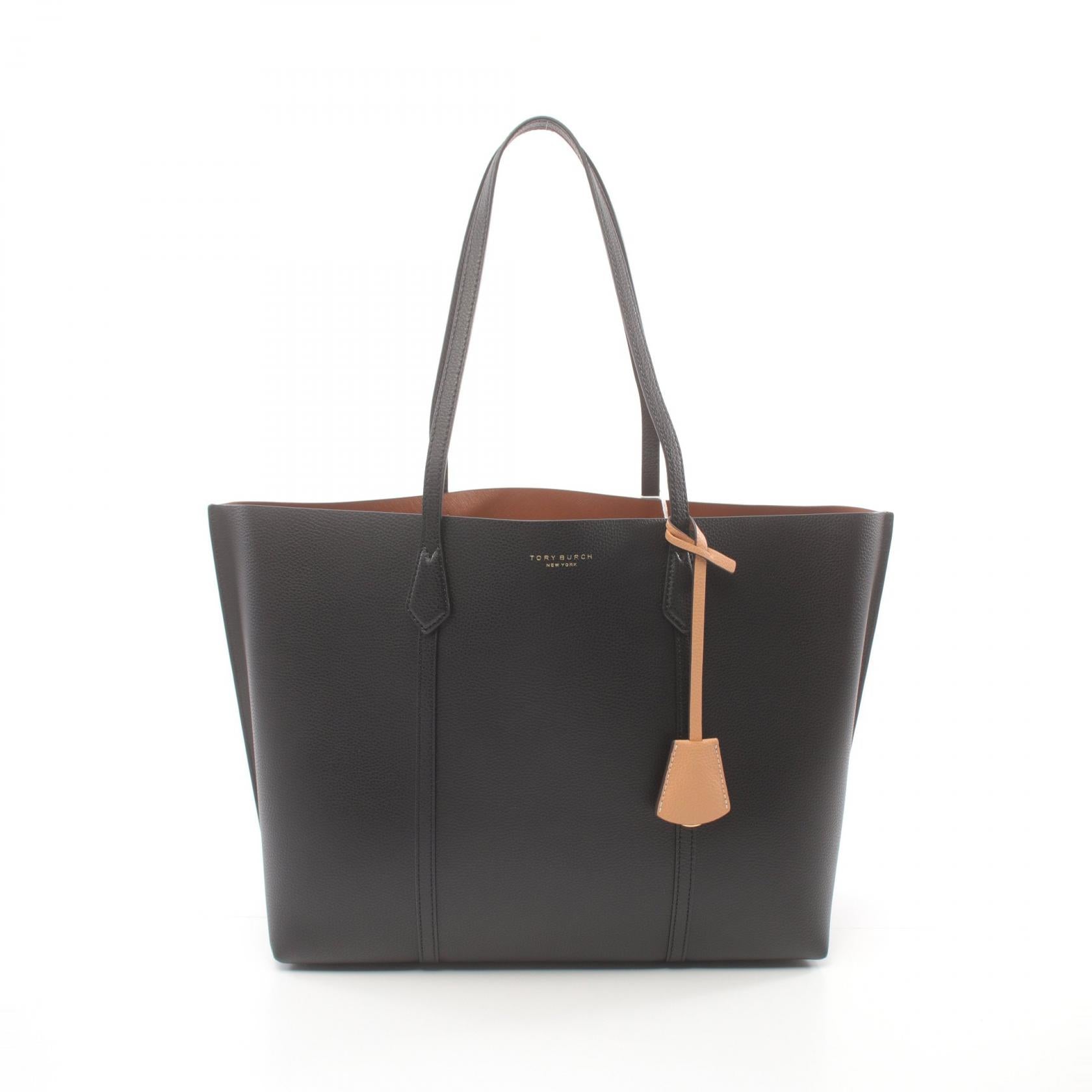 Tory Burch Perry Leather Tote Bag Black