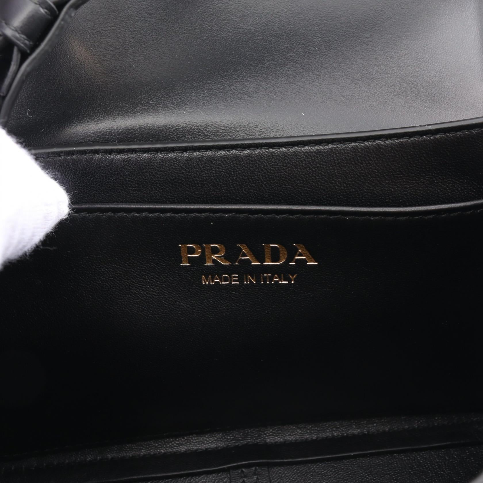 Prada Leather City Calf Shoulder Bag Black