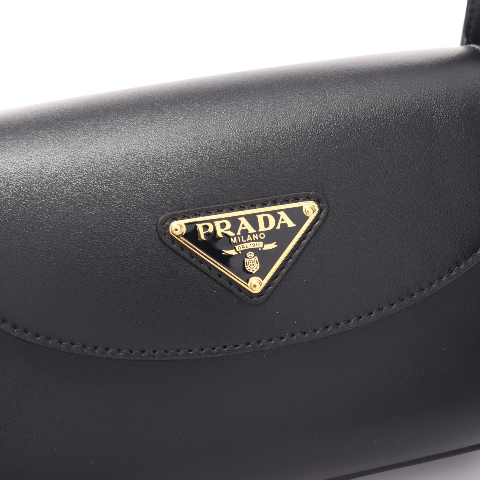 Prada Leather City Calf Shoulder Bag Black