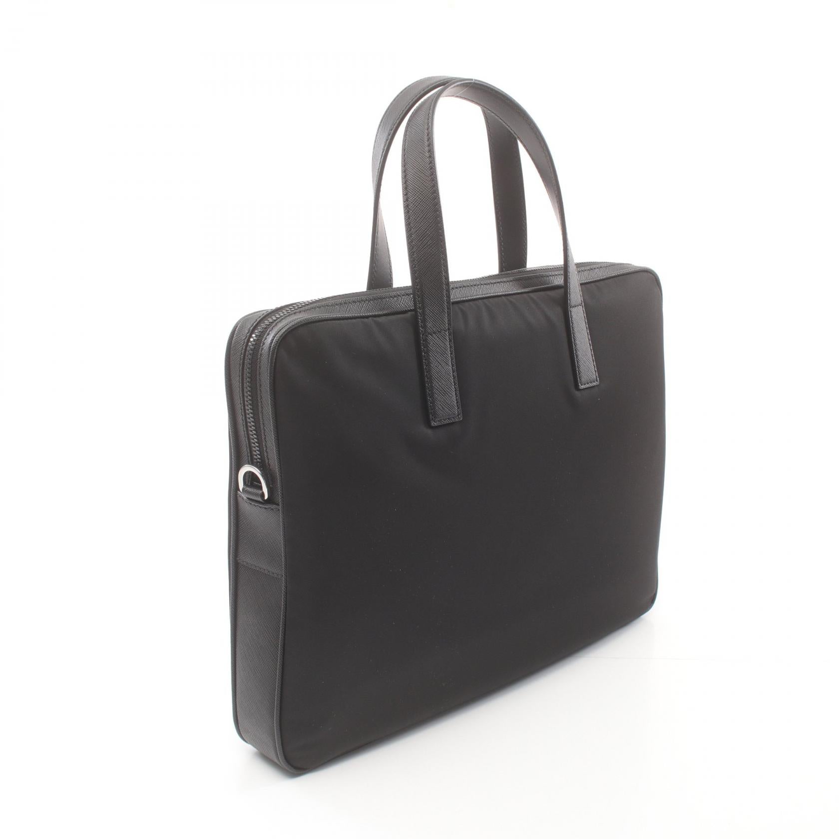 Prada Nylon Leather Briefcase 2VE3682DMHF0002