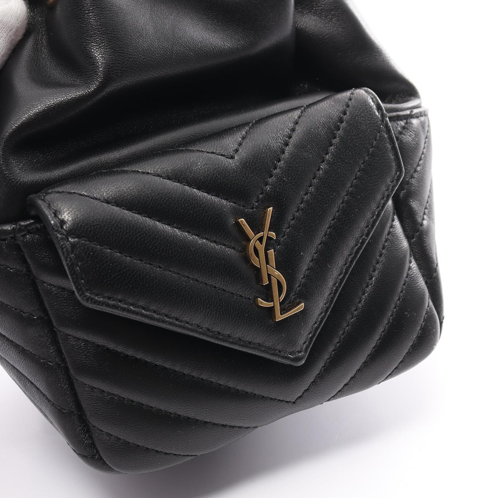 Saint Laurent Joe Mini Leather Bucket Bag