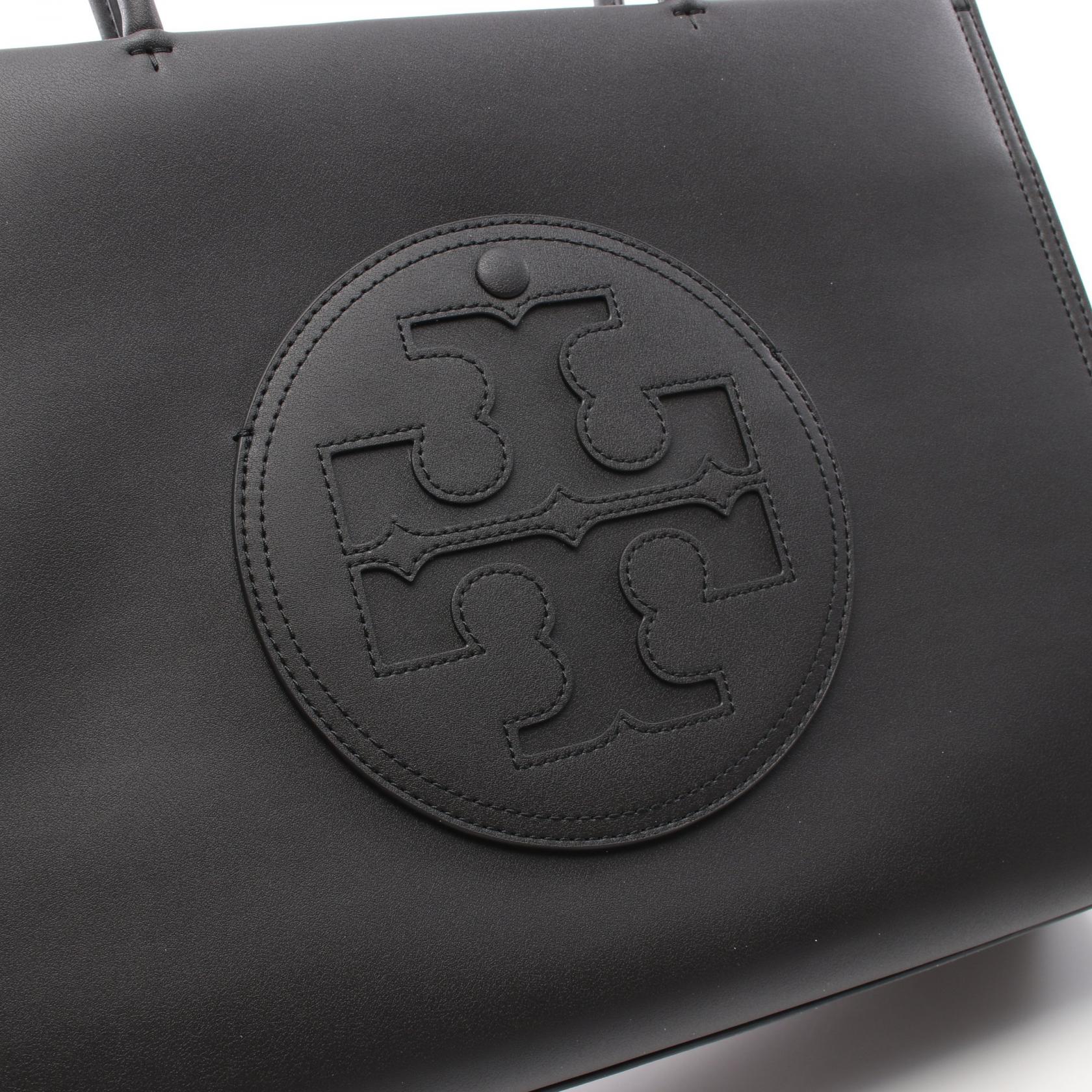 Tory Burch ELLA Tote Bag Faux Leather Black