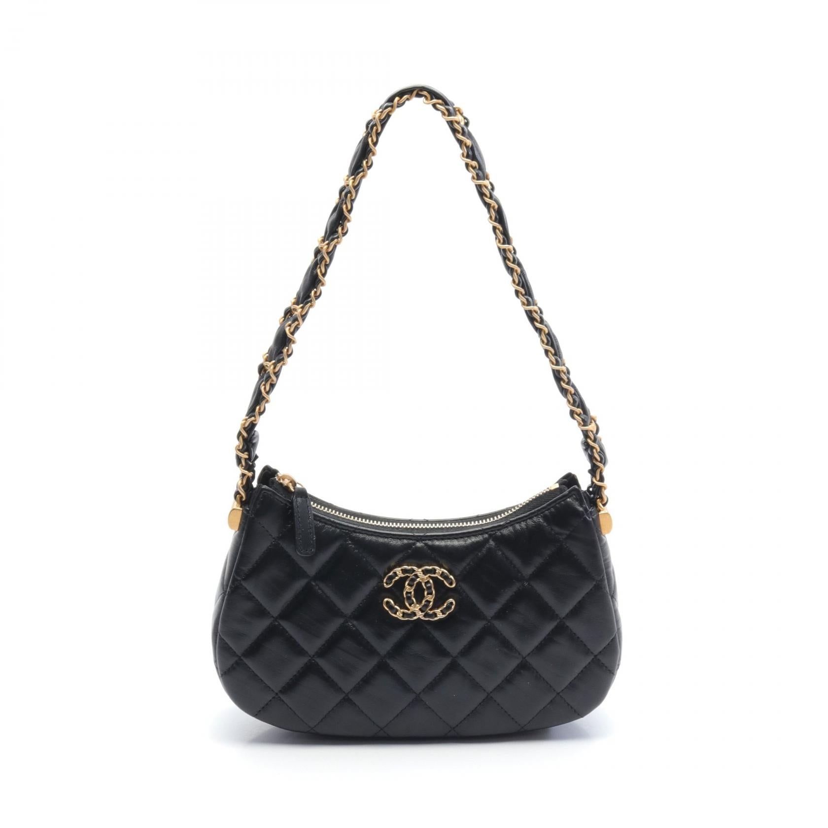 Chanel 19 Matelasse Hobo Bag Lambskin Black