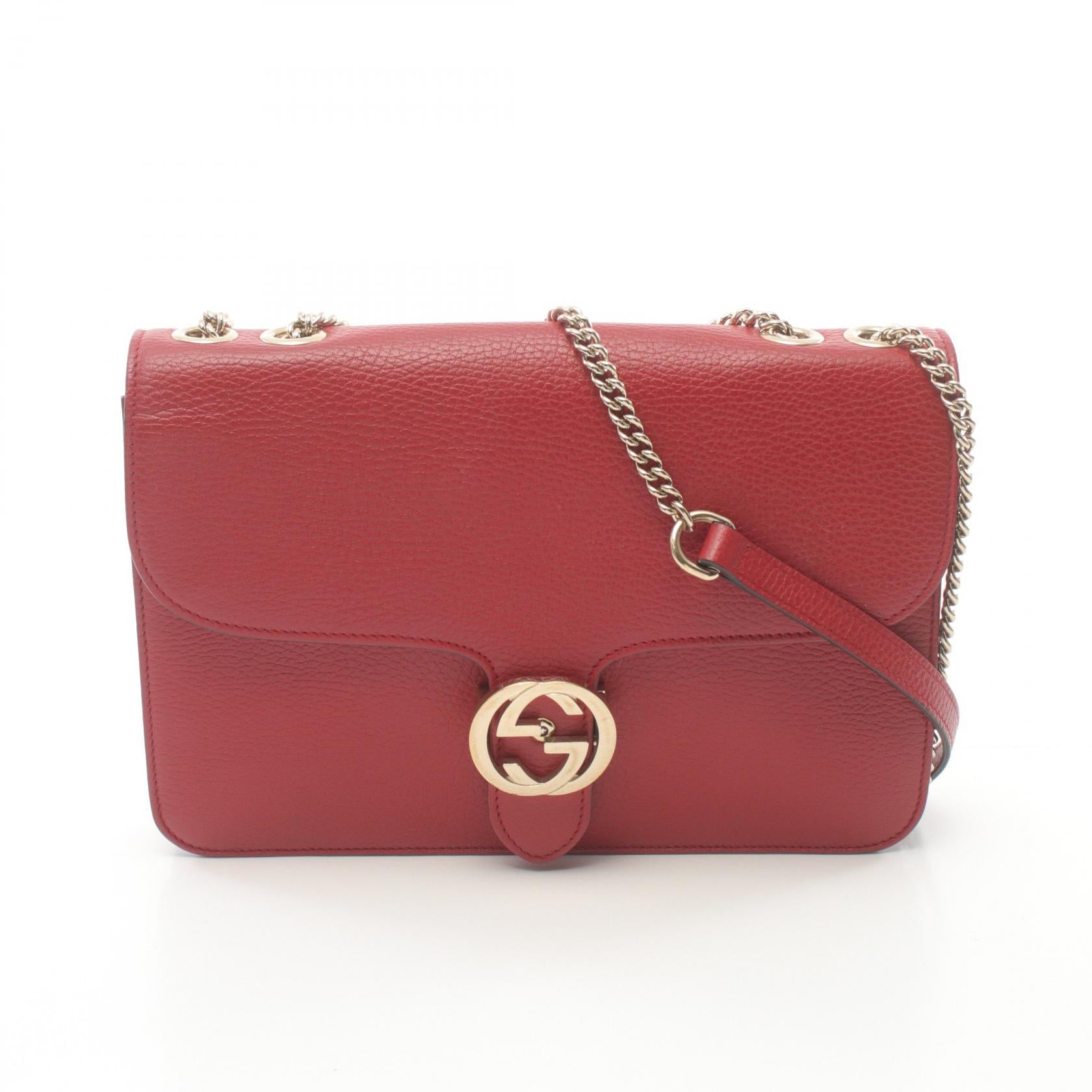 Gucci Leather Interlocking G Shoulder Bag