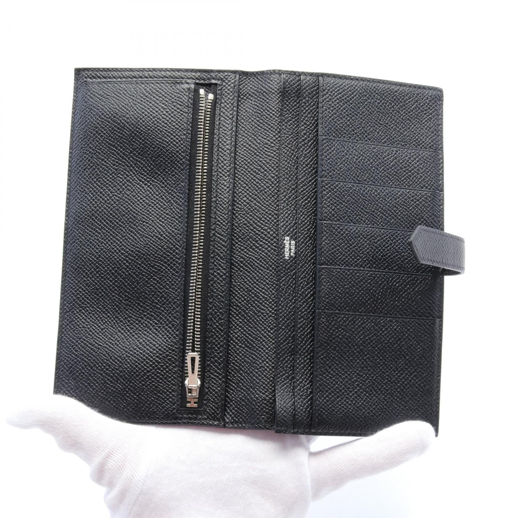 Hermes Bearn Souffle Bifold Wallet Black