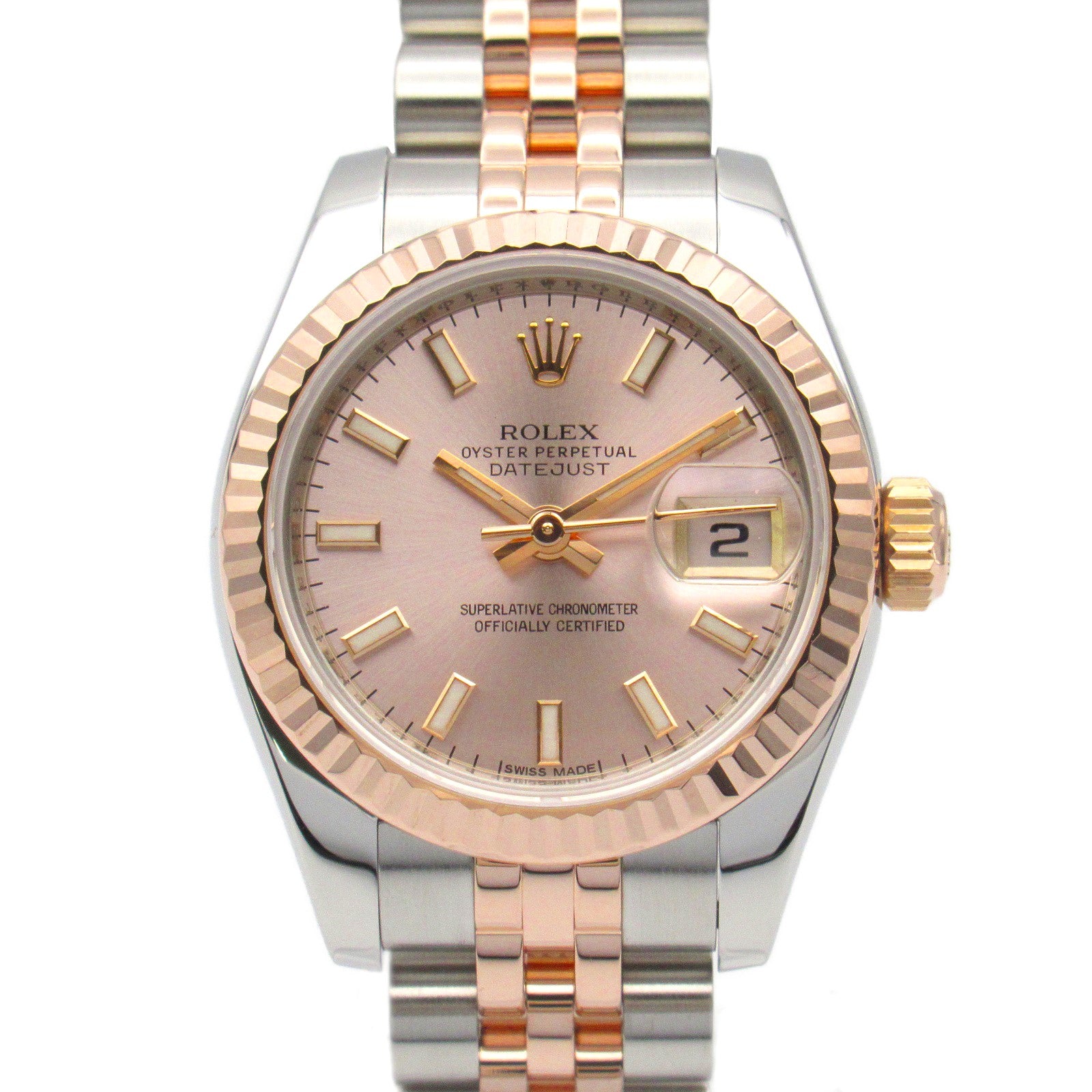 Rolex Datejust G Pink Gold Stainless Steel Watch