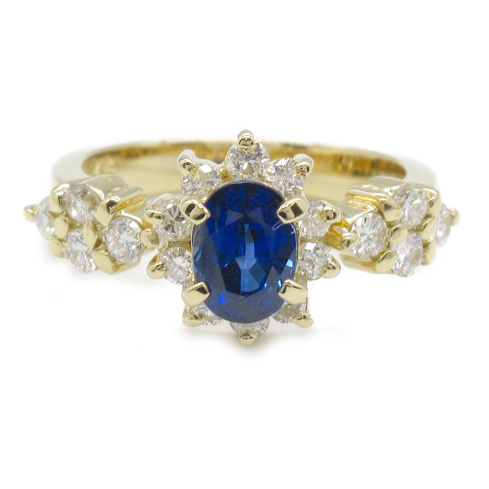 K18 Yellow Gold Sapphire Diamond Ring