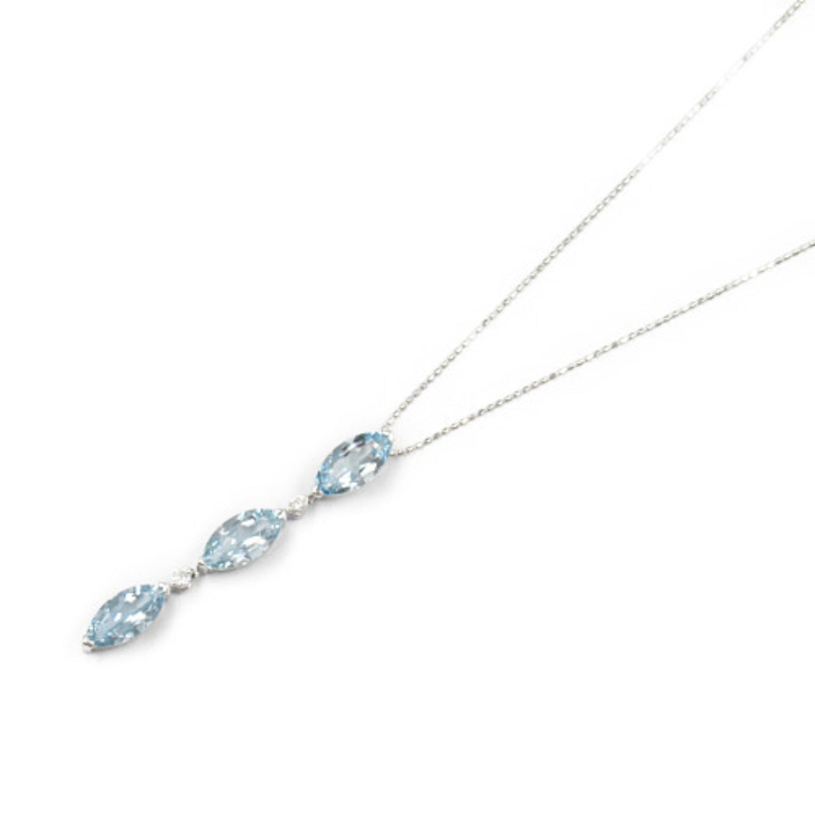 Aquamarine Diamond Necklace K18WG White Gold