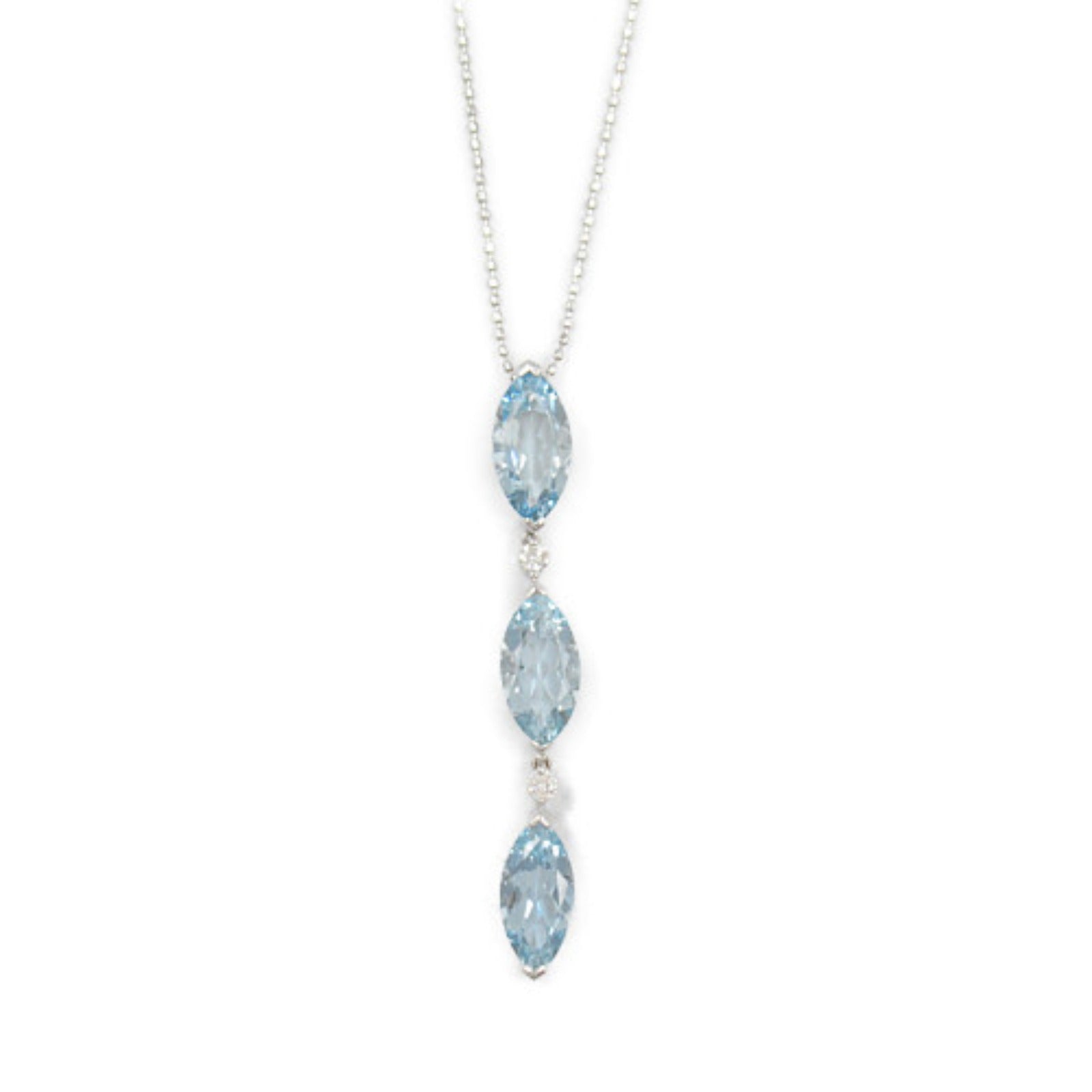 Aquamarine Diamond Necklace K18WG White Gold