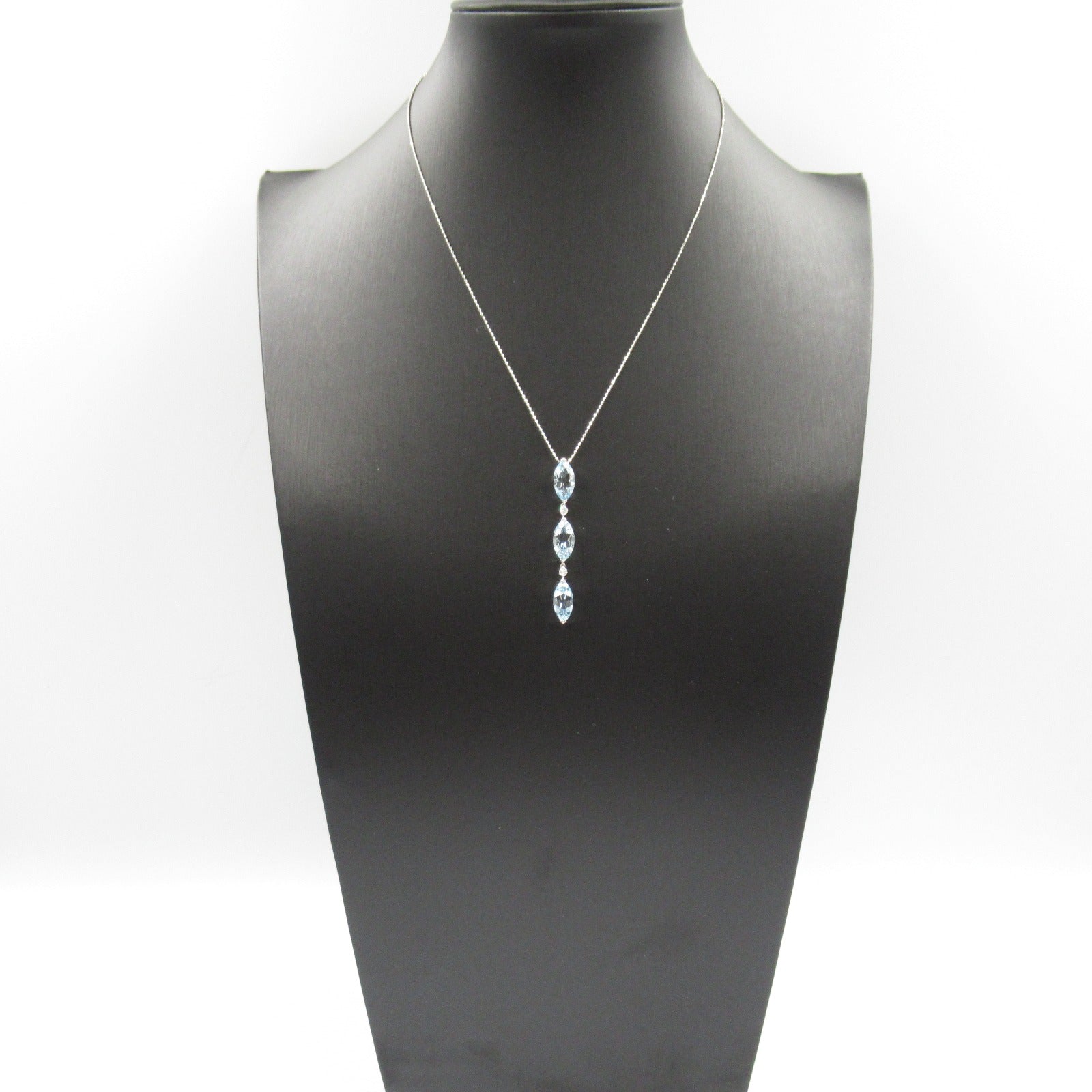 Aquamarine Diamond Necklace K18WG White Gold