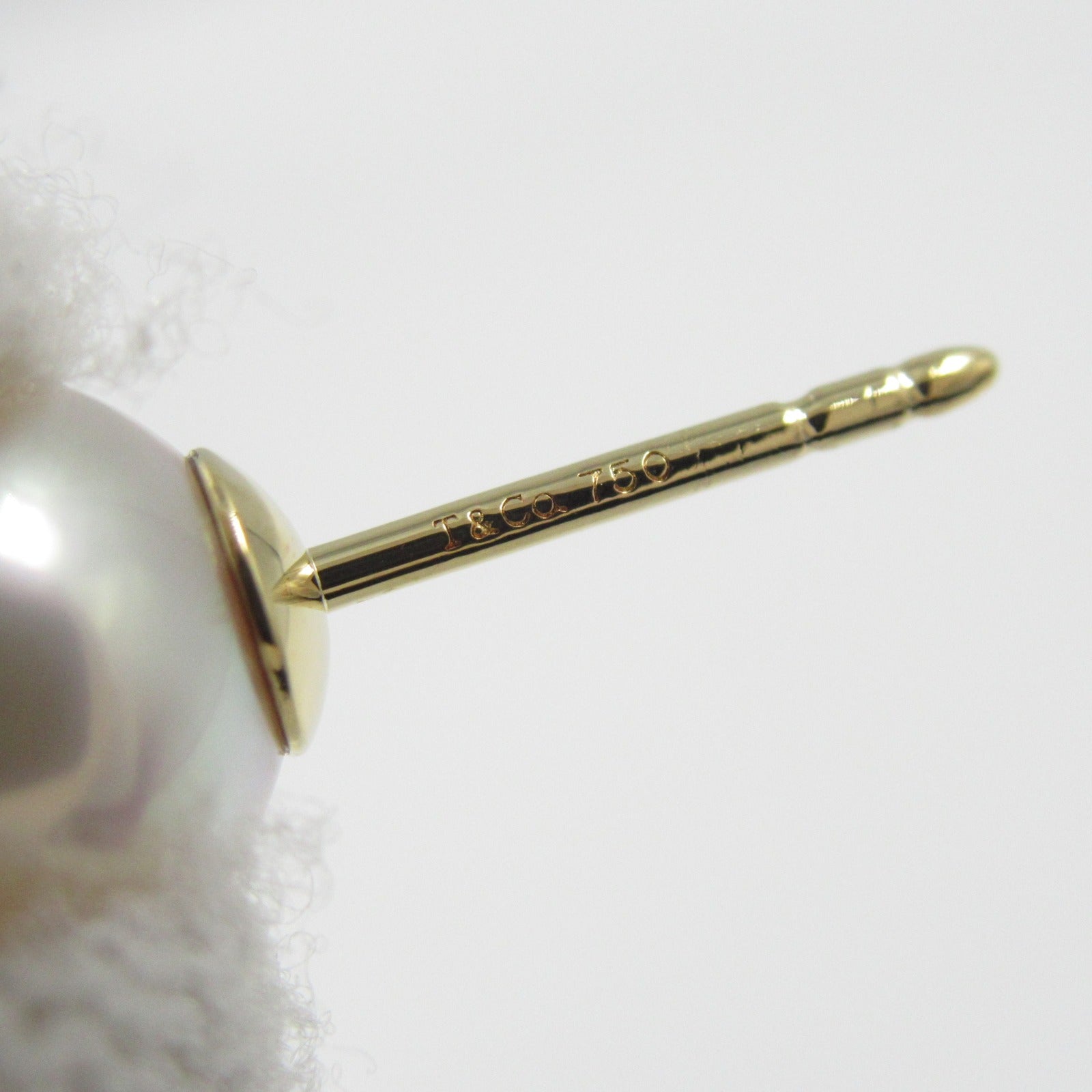 Tiffany & Co Pearl Earrings K18 Yellow Gold