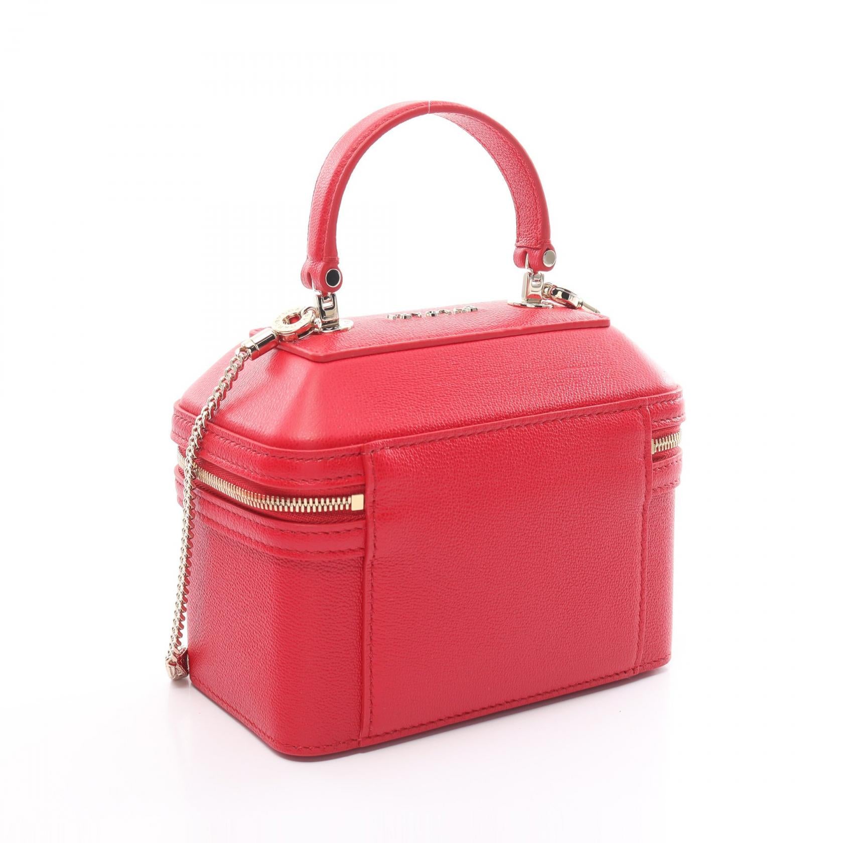 Bvlgari Serpenti Leather Handbag Red