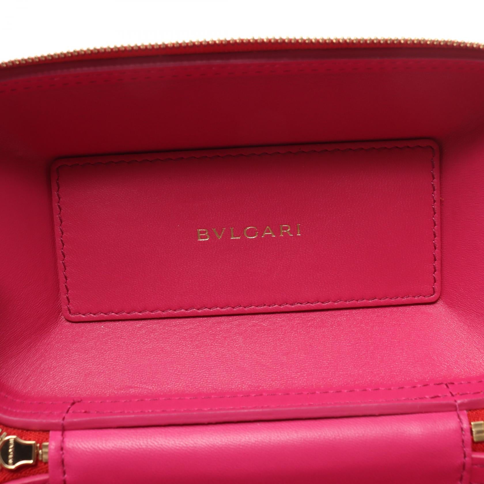 Bvlgari Serpenti Leather Handbag Red