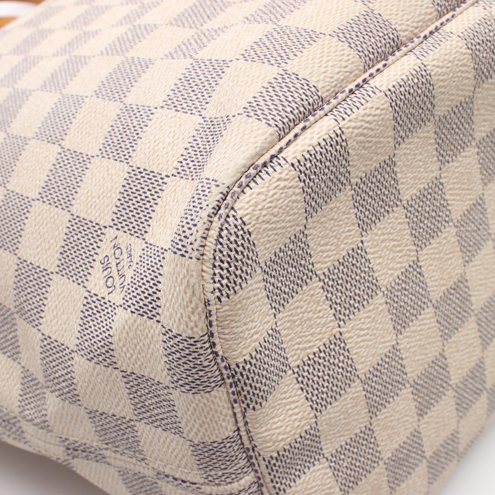 Louis Vuitton Damier Azur Neverfull MM Canvas Tote Bag N41361 in Good Condition