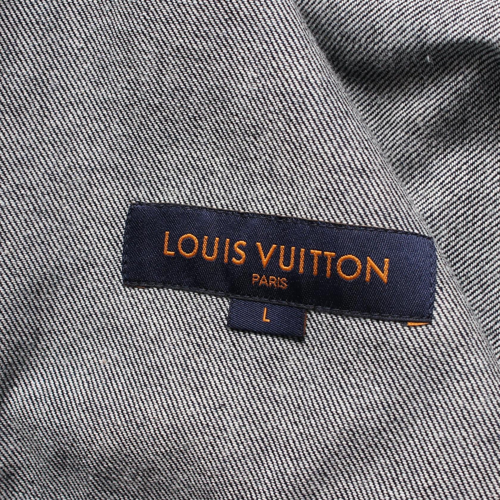 Louis Vuitton Denim Baseball Shirt Navy/White