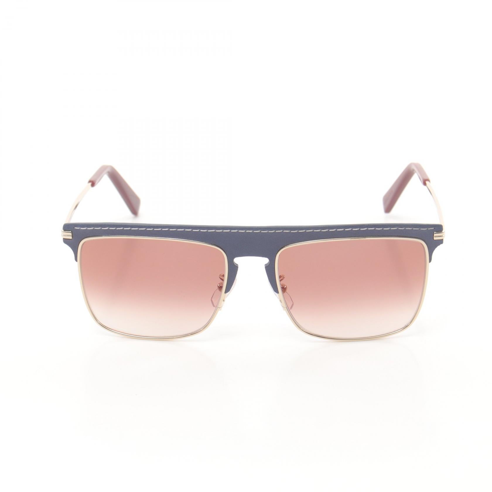 Loewe Sunglasses Leather GP Blue Gold LW40006U