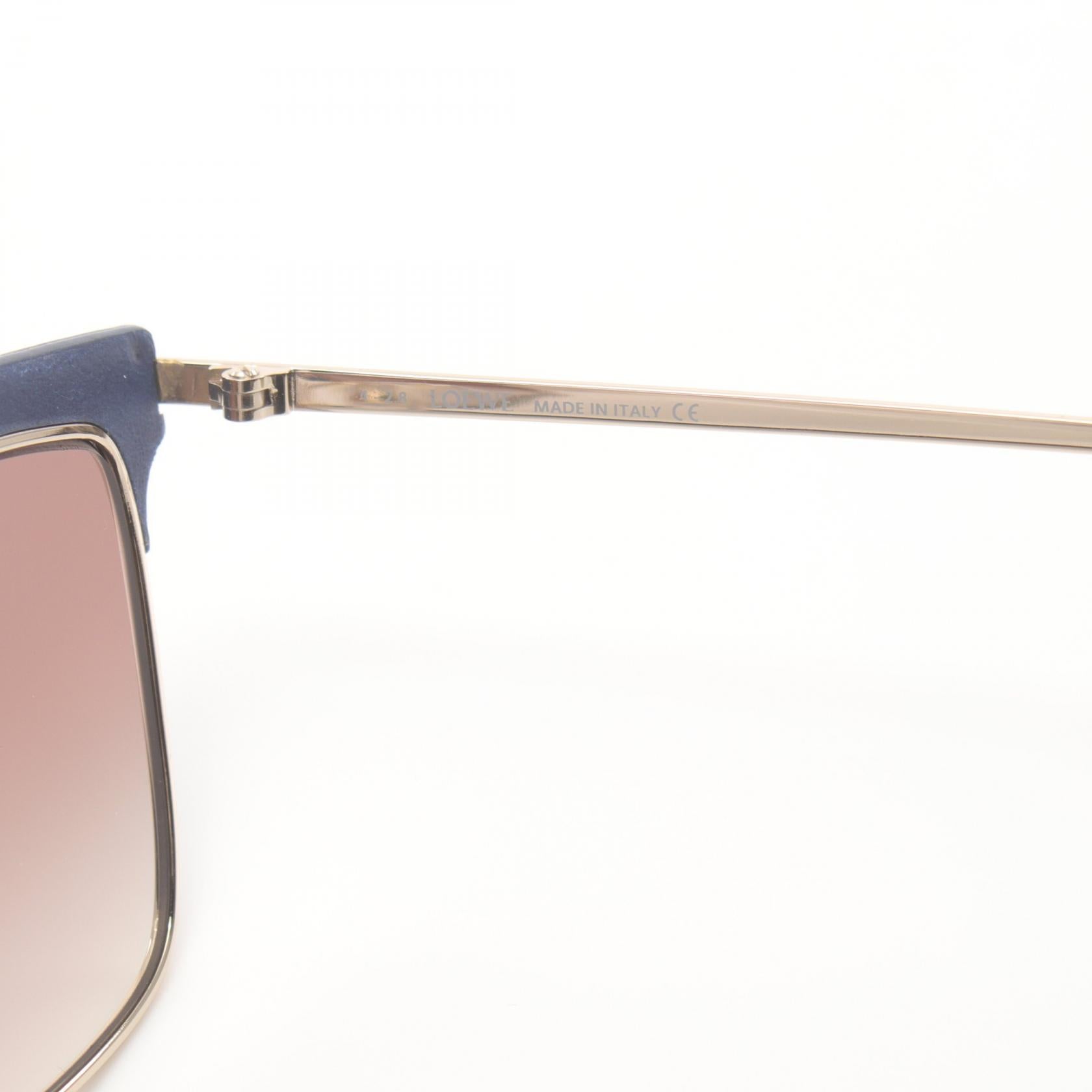 Loewe Sunglasses Leather GP Blue Gold LW40006U