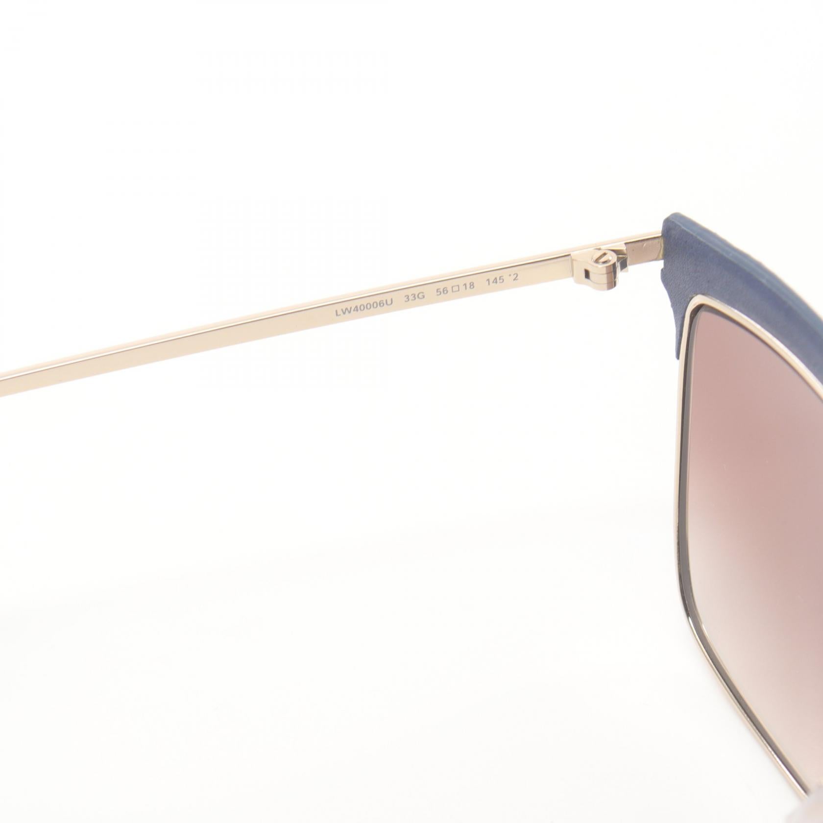 Loewe Sunglasses Leather GP Blue Gold LW40006U