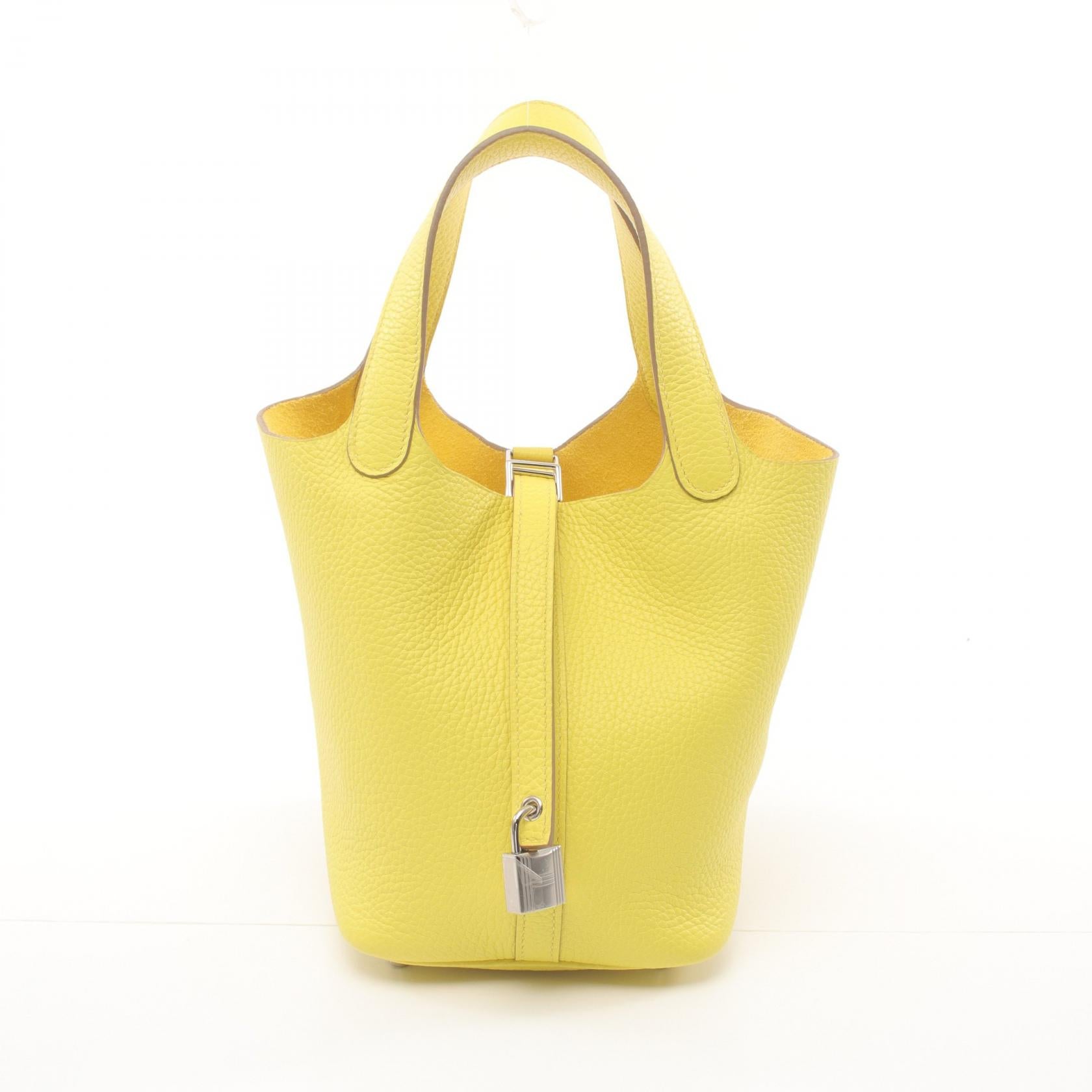 Hermes Picotin Lock PM Leather Handbag Yellow