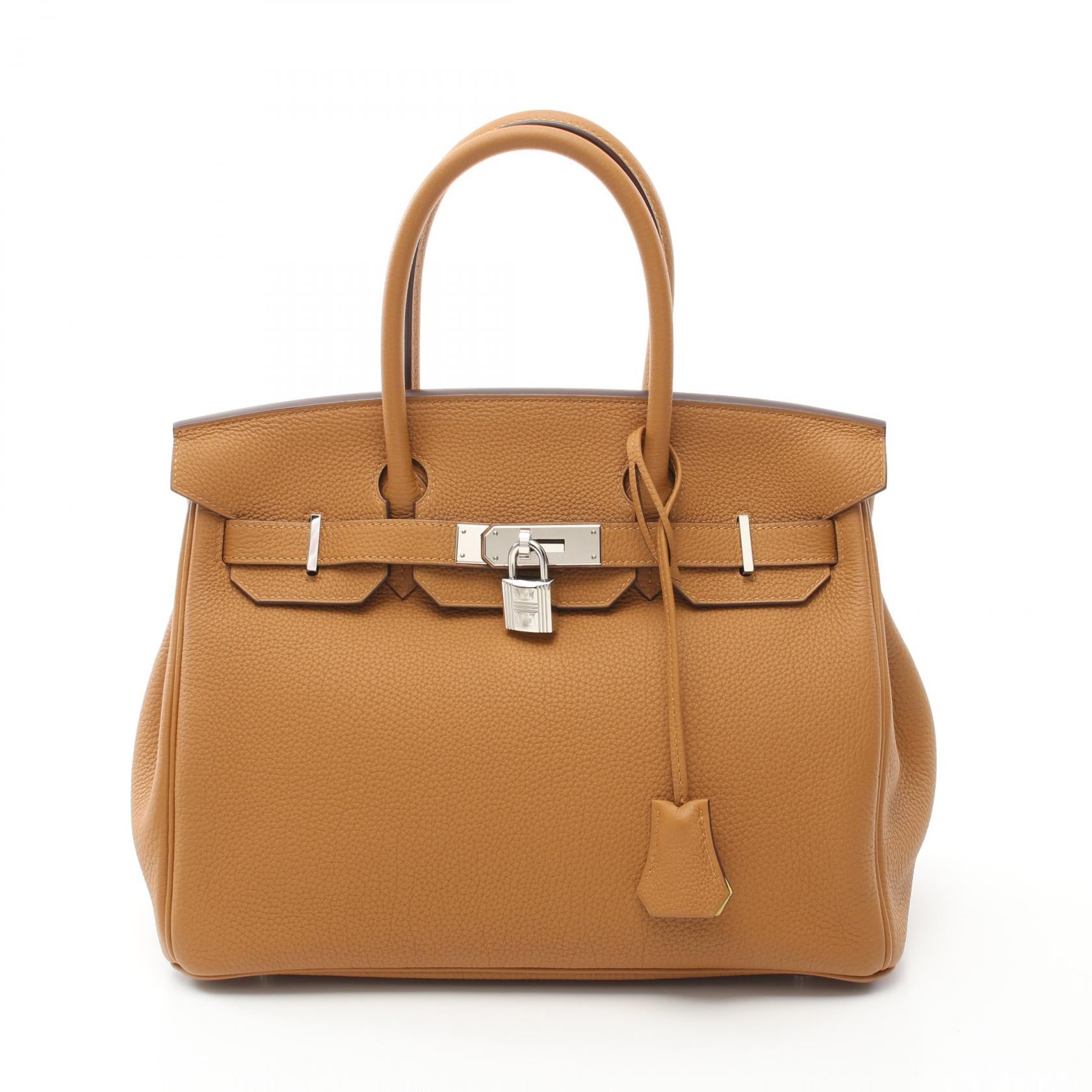 Hermes Birkin 30 Verso Togo Handbag Brown/Yellow