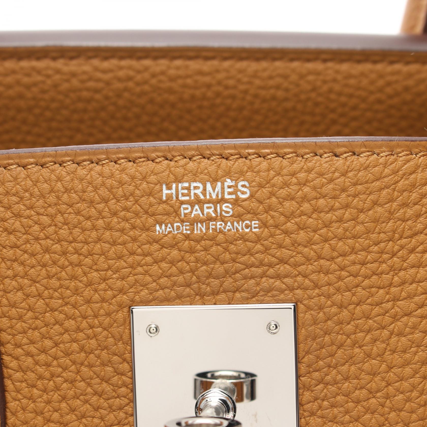 Hermes Birkin 30 Verso Togo Handbag Brown/Yellow