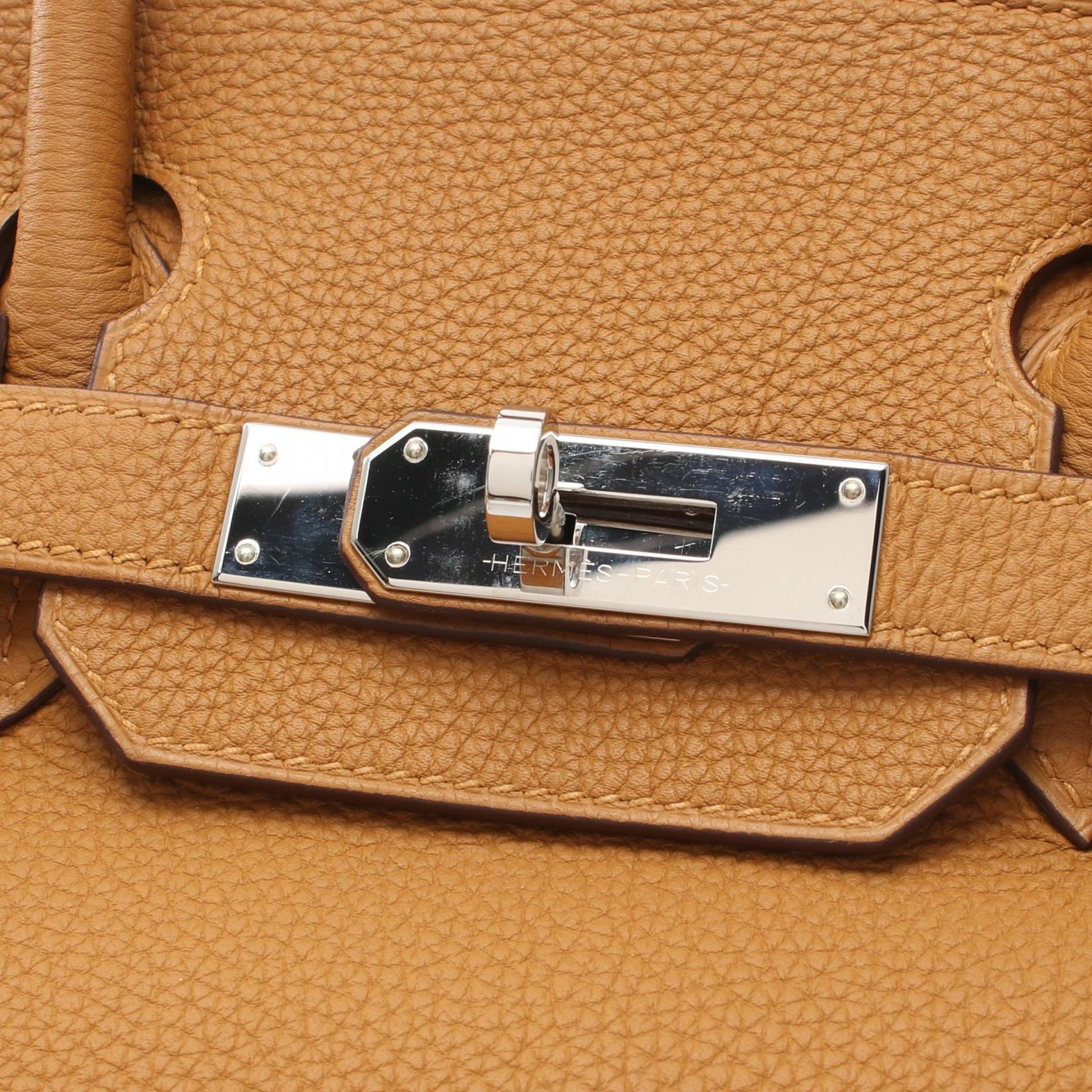 Hermes Birkin 30 Verso Togo Handbag Brown/Yellow