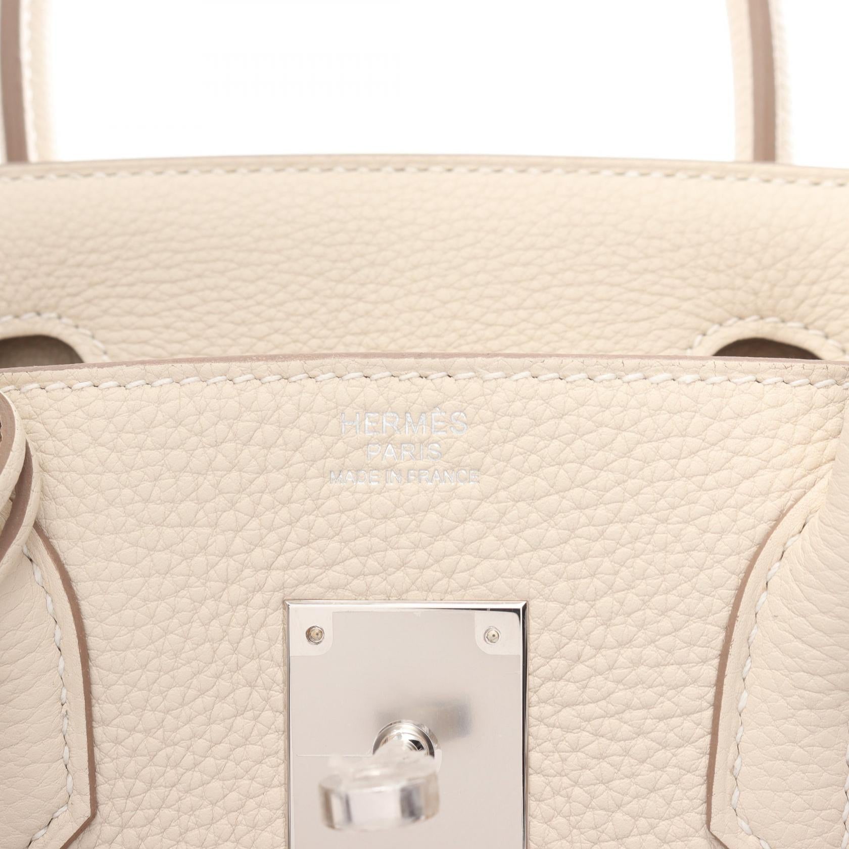 Hermes Birkin 30 Togo Handbag White