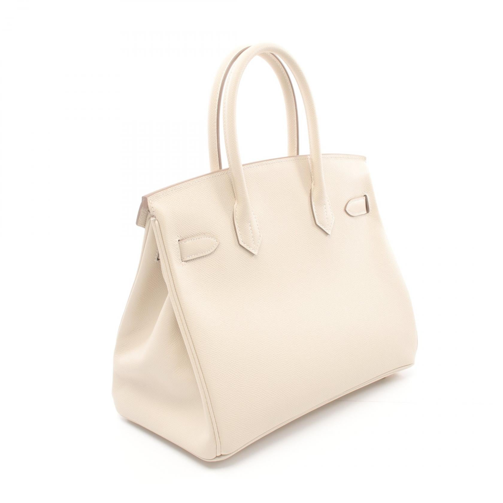 Hermes Birkin 30 Leather Handbag White