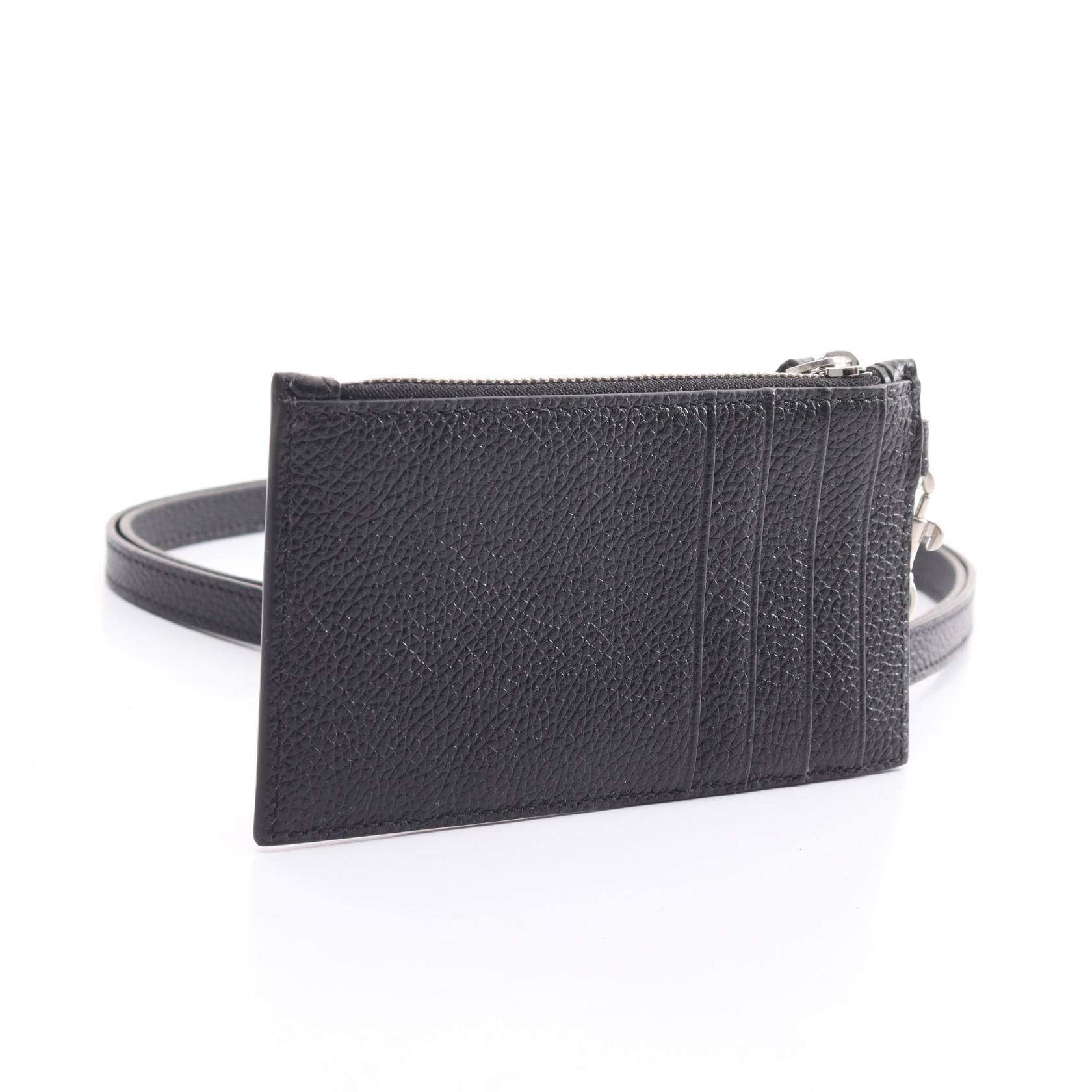 Balenciaga Leather Card Case Black