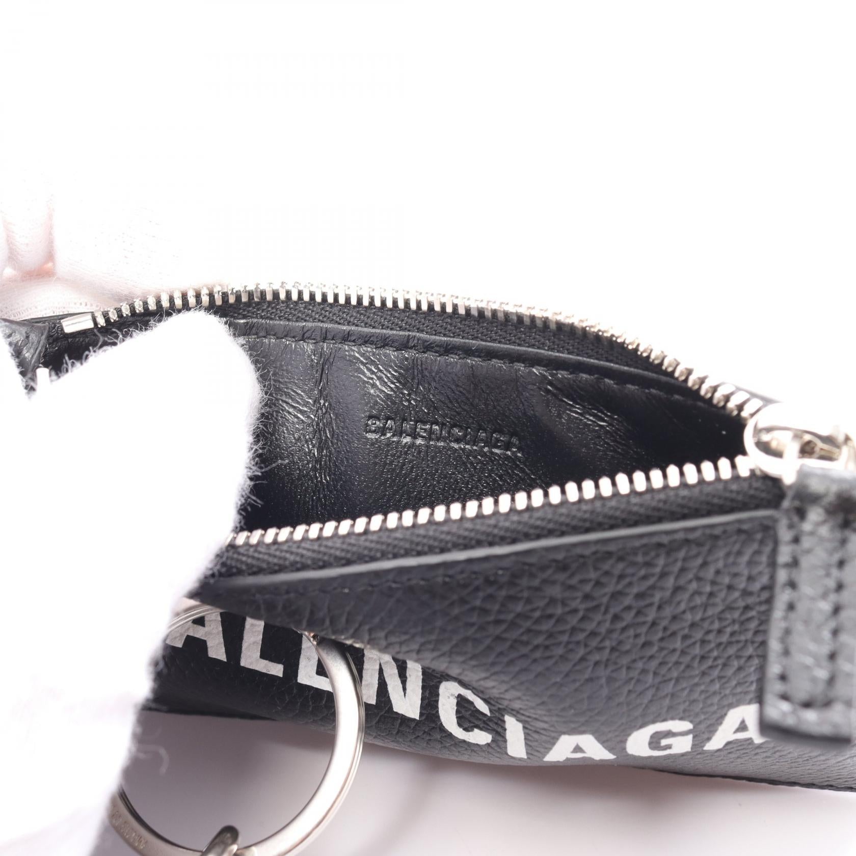 Balenciaga Leather Card Case Black