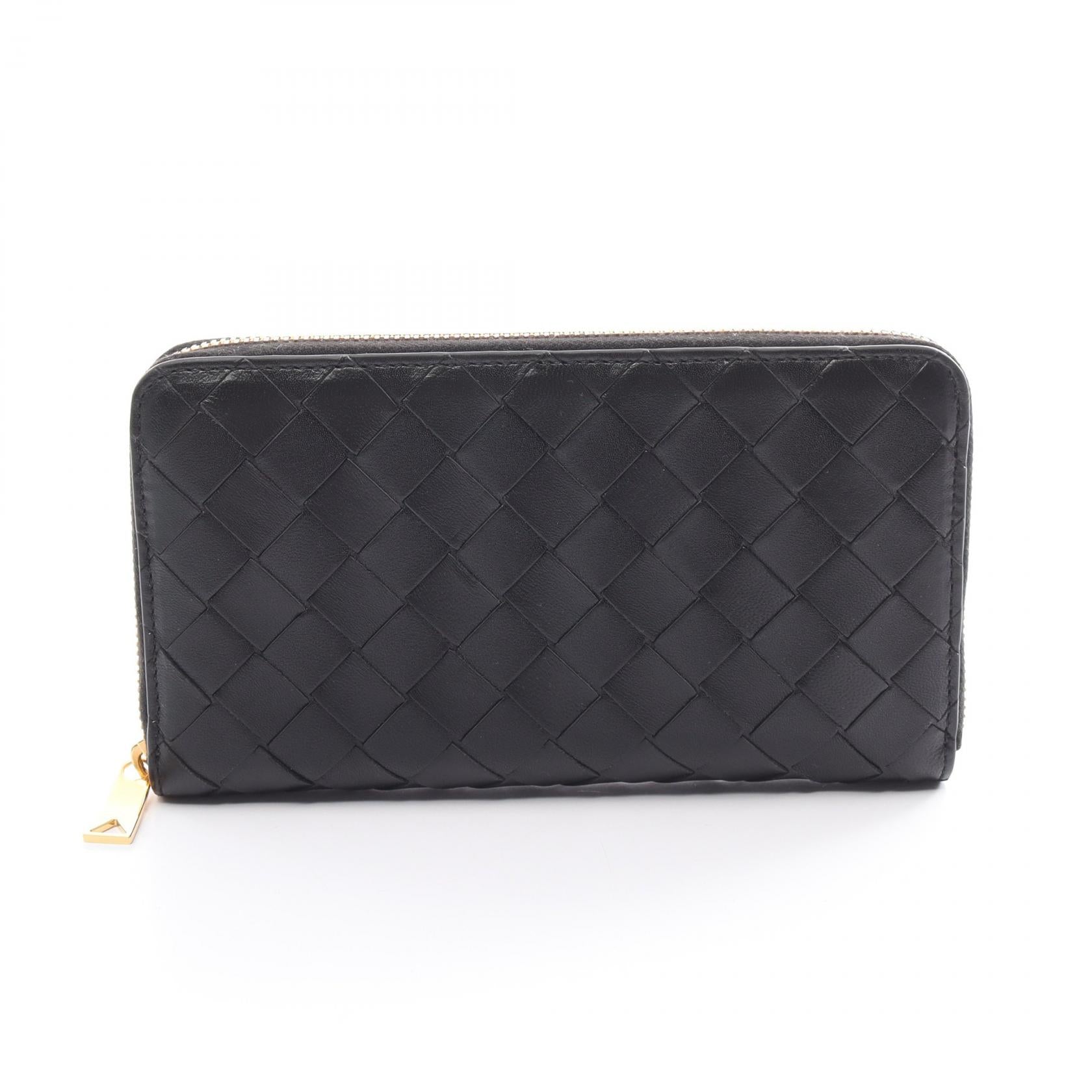 Bottega Veneta Leather Intrecciato Wallet Black