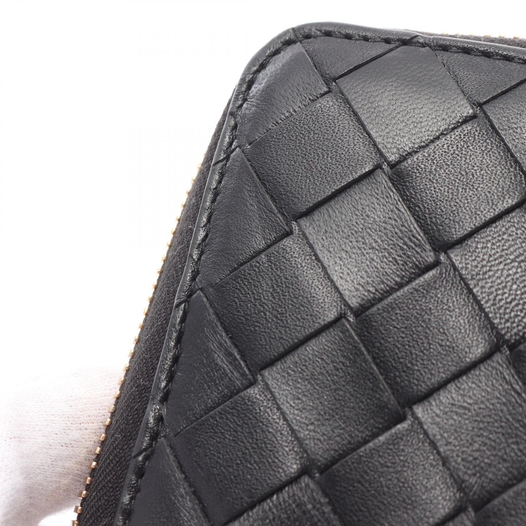 Bottega Veneta Leather Intrecciato Wallet Black