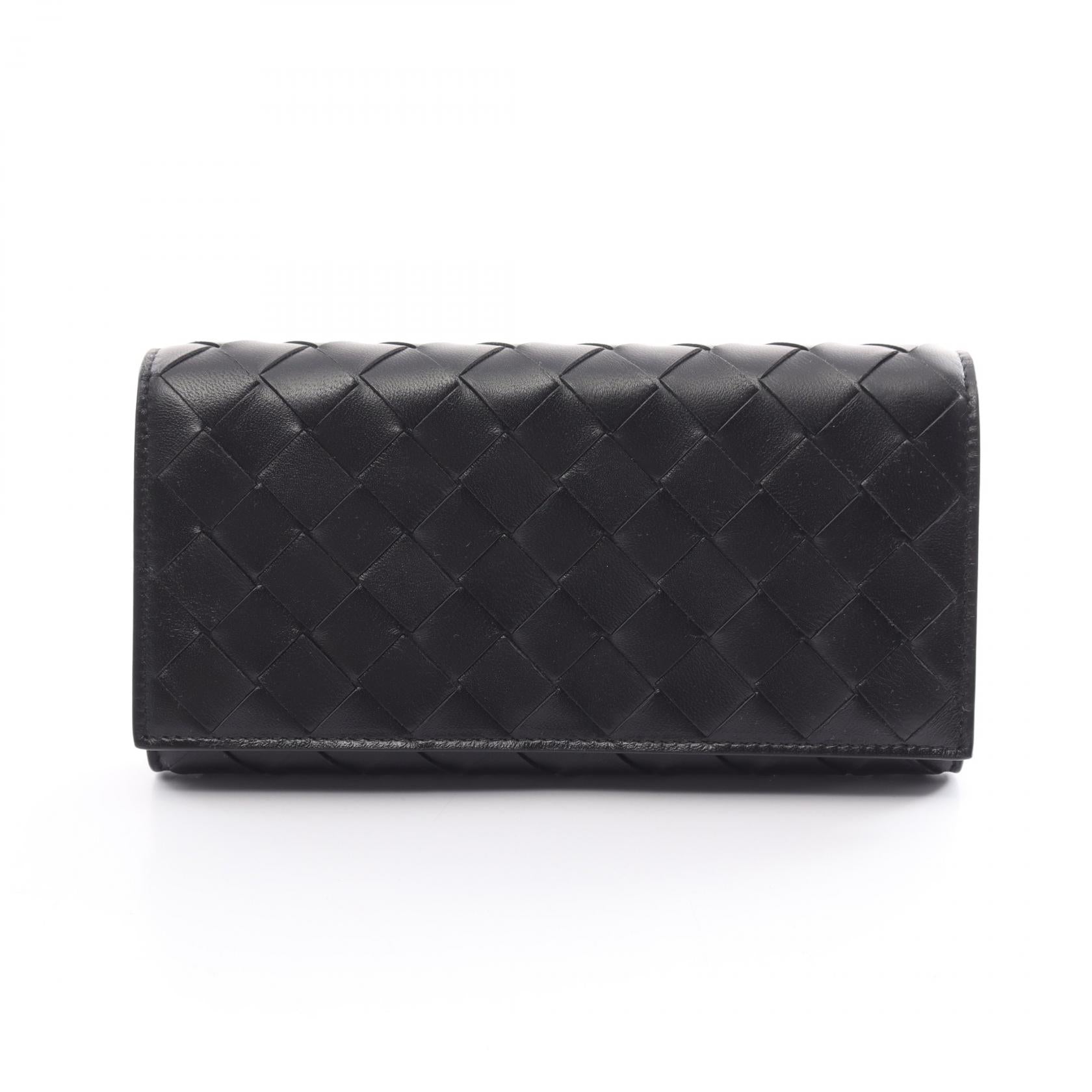 Bottega Veneta Leather Intrecciato Wallet Black