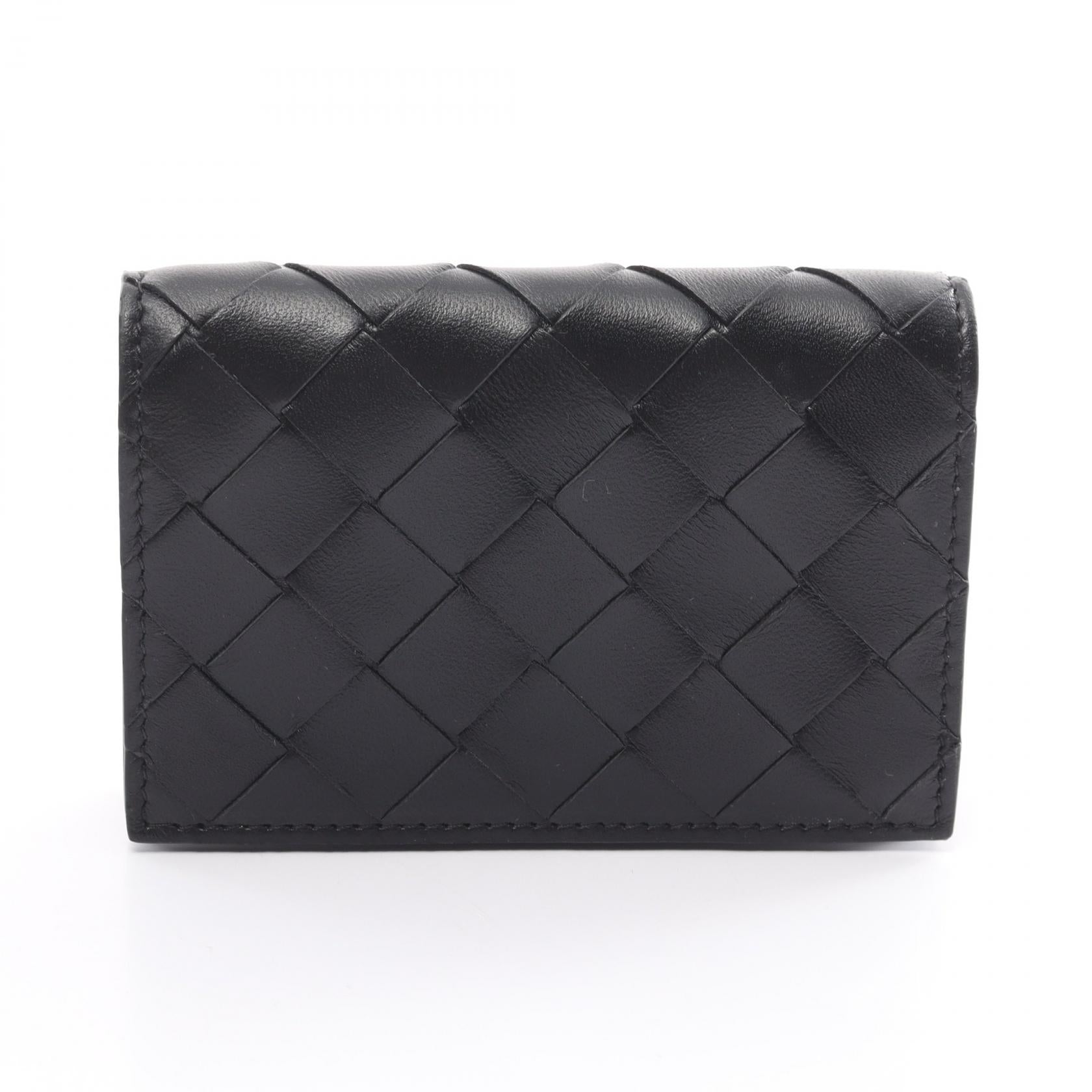 Bottega Veneta Leather Card Case Black