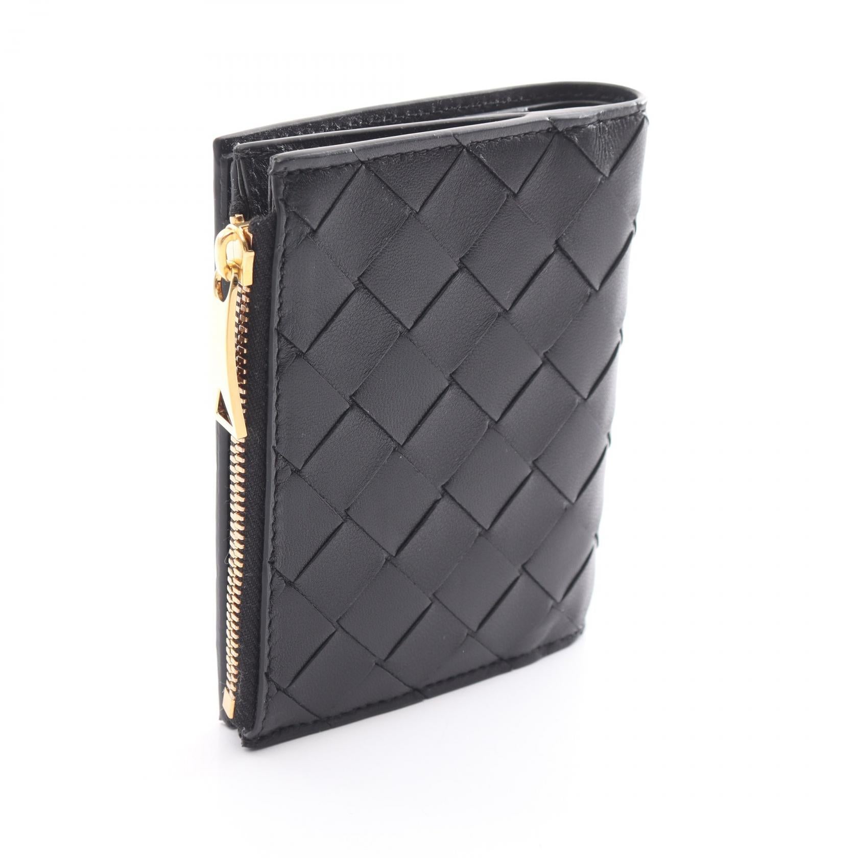 Bottega Veneta Leather Intrecciato Wallet Black