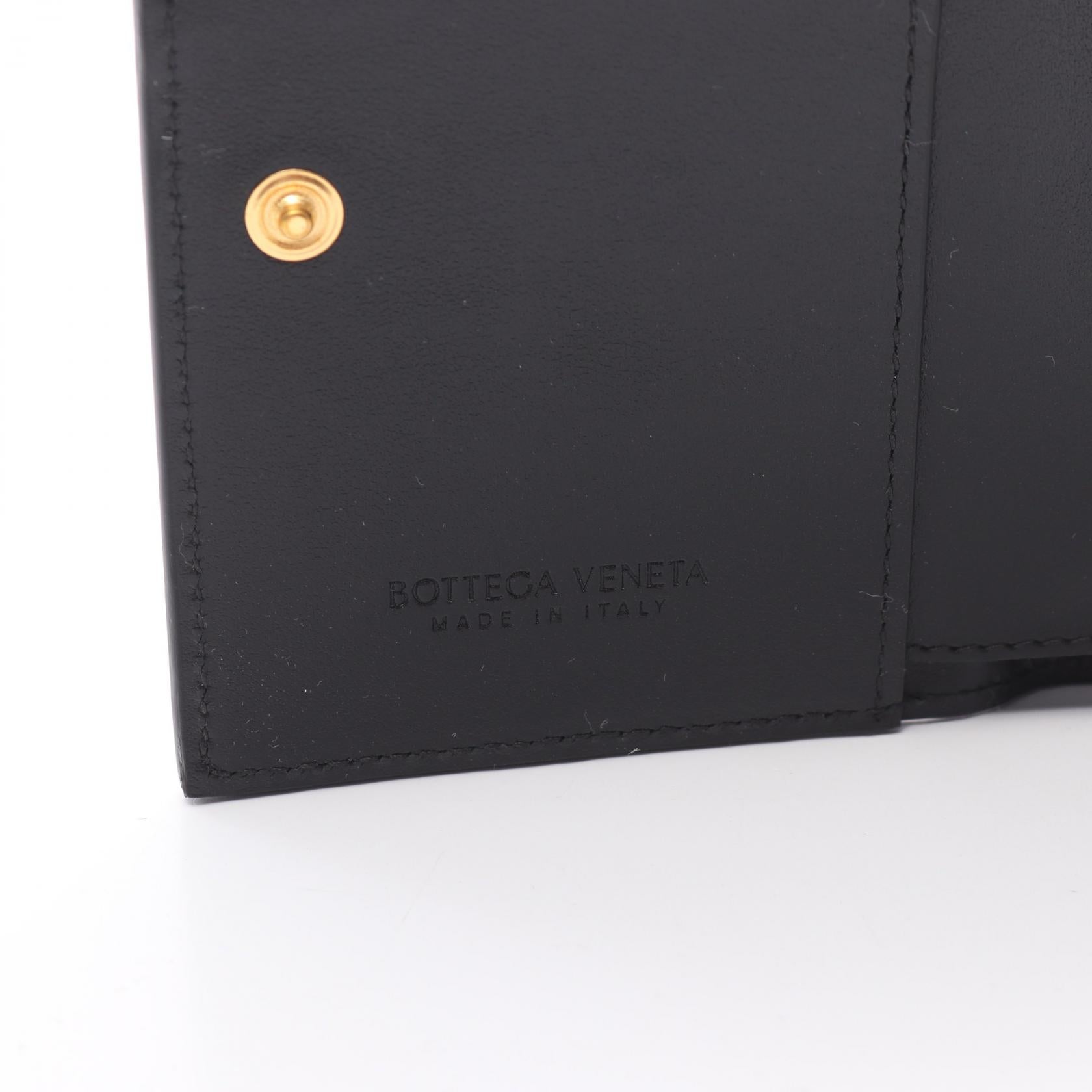 Bottega Veneta Leather Intrecciato Wallet Black