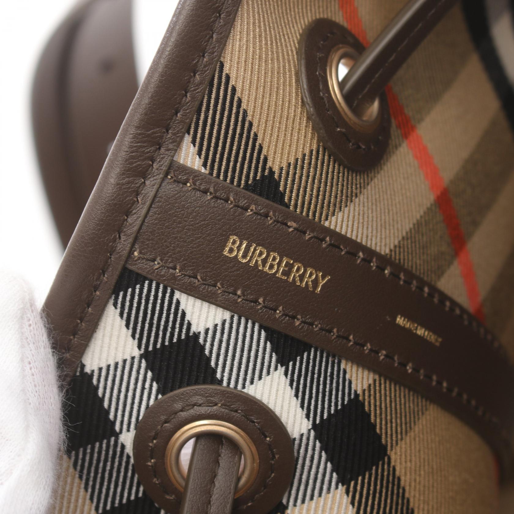 Burberry Vintage Check Canvas Leather Shoulder Bag