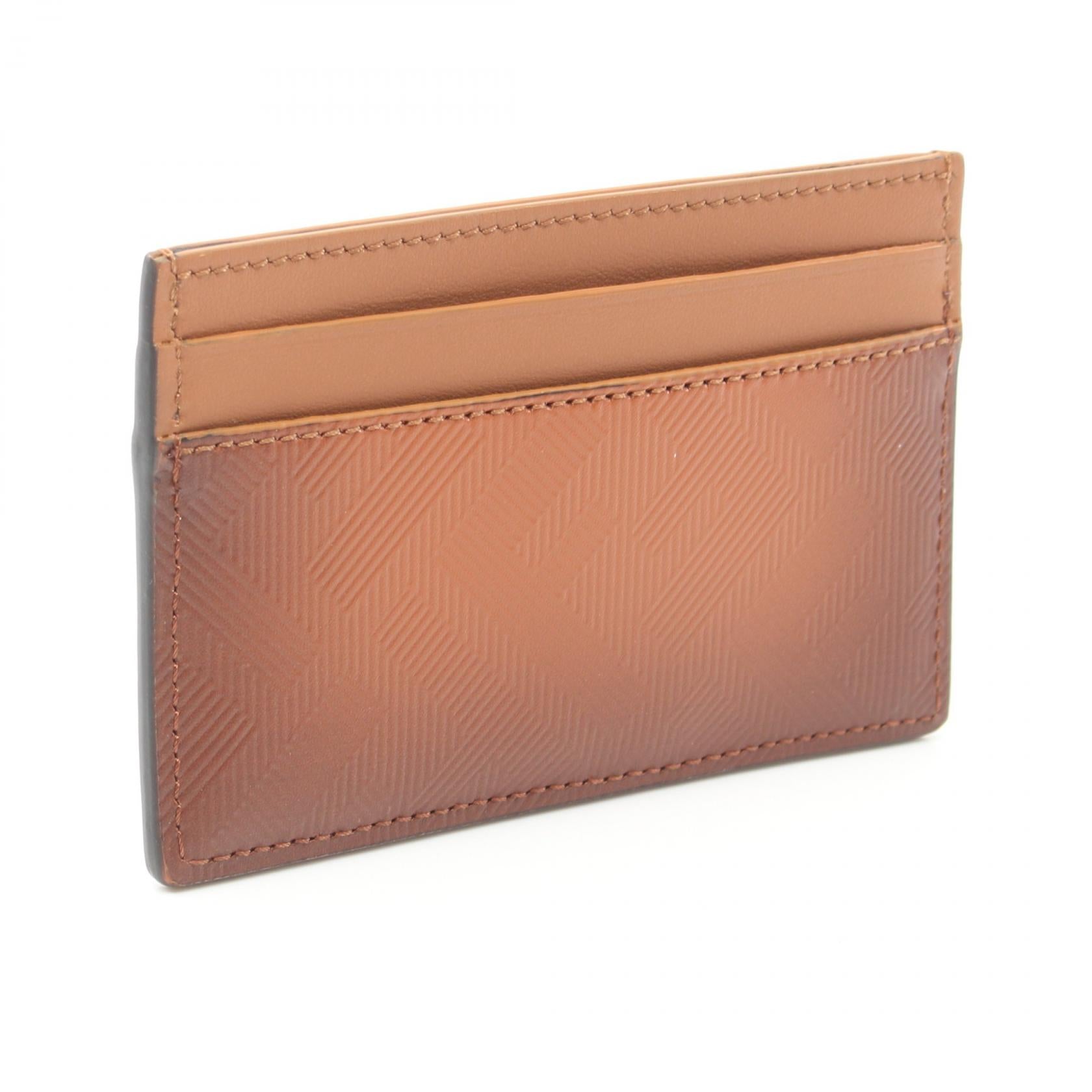 Fendi Leather Card Case Brown