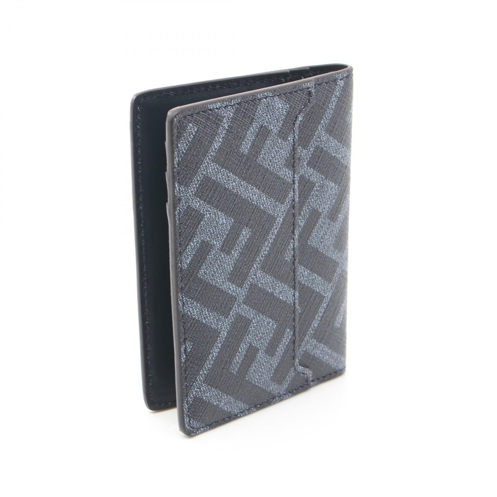 Fendi Diagonal Card Case PVC Coated Canvas Leather