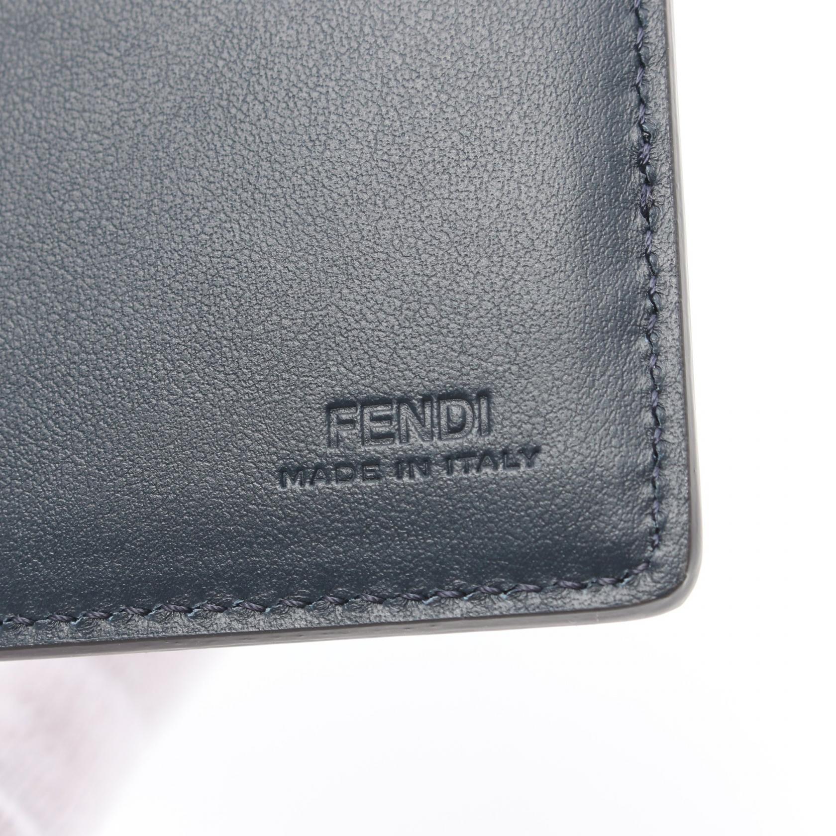 Fendi Diagonal Card Case PVC Coated Canvas Leather