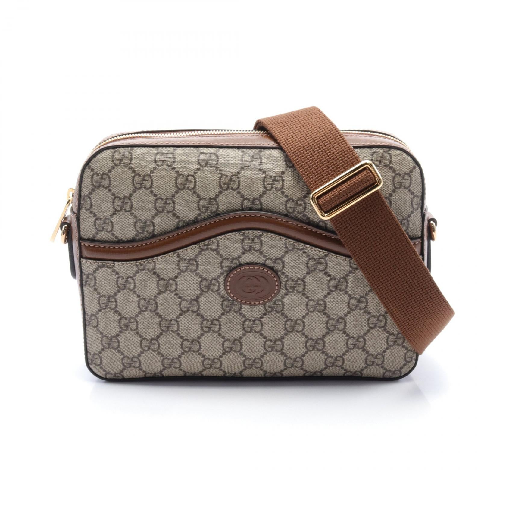 Gucci GG Supreme Shoulder Bag PVC Leather