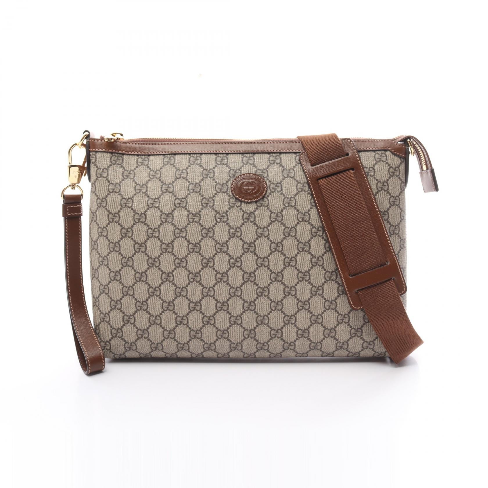 Gucci GG Supreme Shoulder Bag PVC Leather