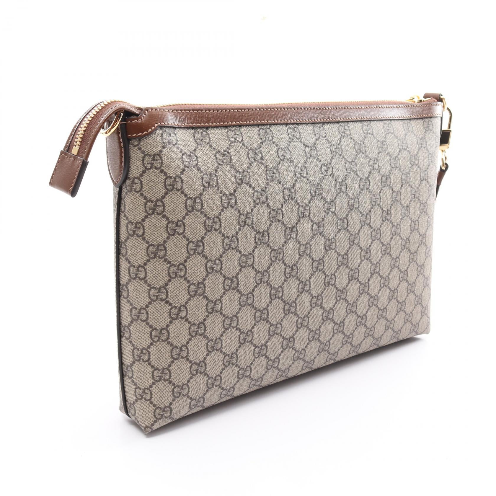 Gucci GG Supreme Shoulder Bag PVC Leather