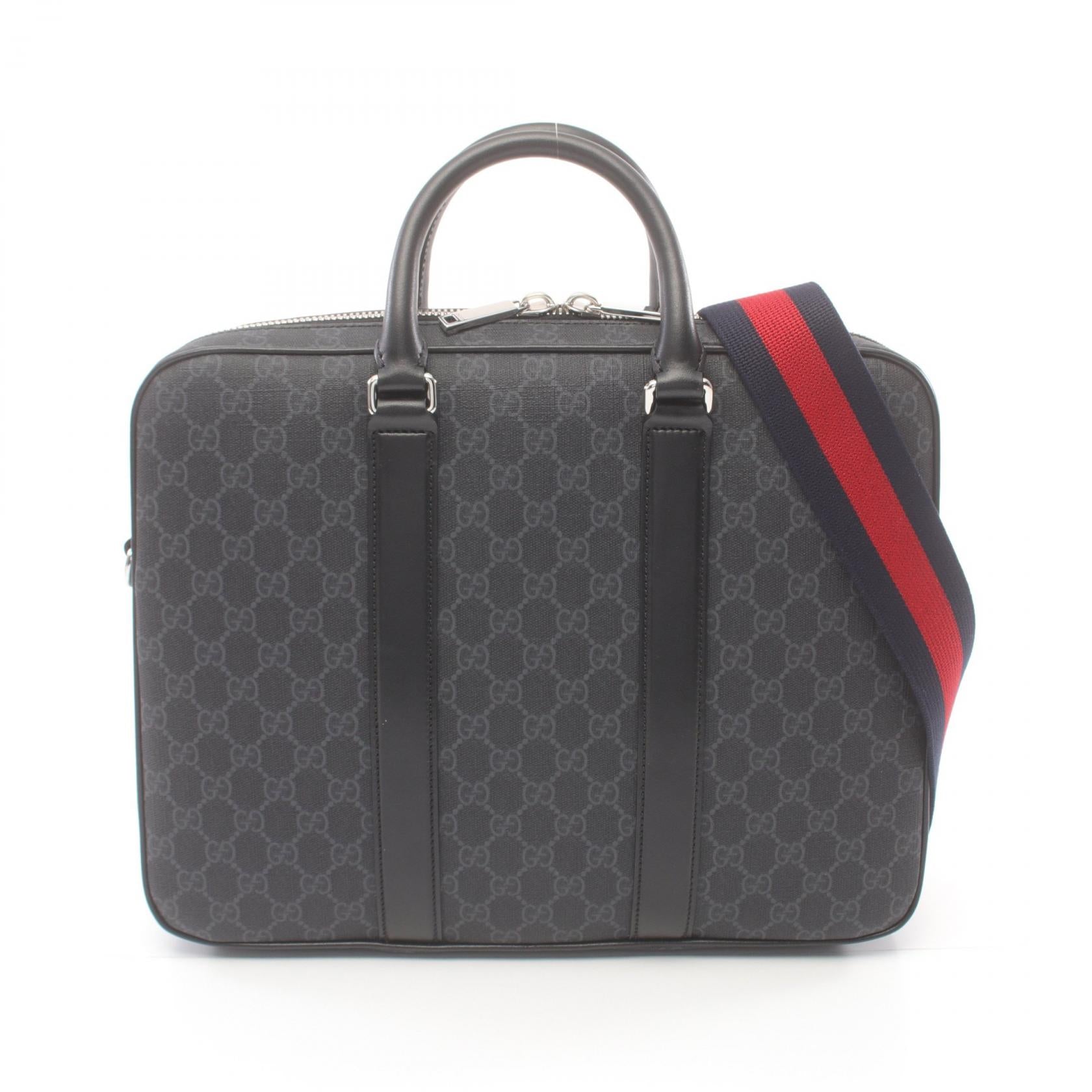 Gucci GG Supreme Briefcase Leather Black