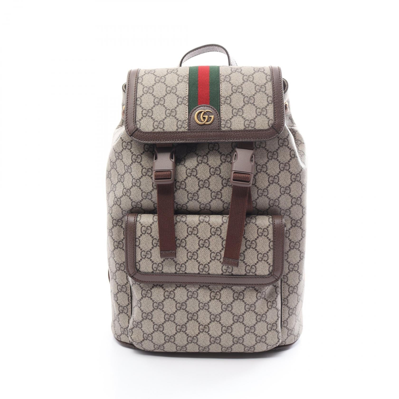 Gucci Ophidia GG Supreme Backpack PVC Canvas Leather